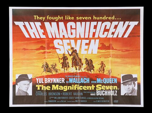 Lot #503 - THE MAGNIFICENT SEVEN (1960) - UK Quad, 1964