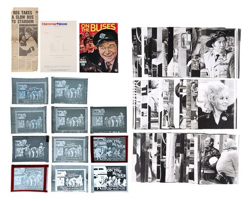 Lot #545 - ON THE BUSES (1971) AND MUTINY ON THE BUSES (1972) - FEREF ARCHIVE: Original Negatives, Photographs, Flyer and Synopsis, 1971, 1972