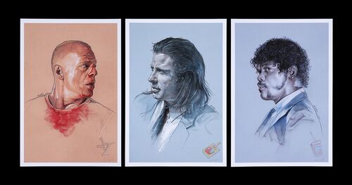 Lot #565 - PULP FICTION (1994) - A Set of Three Matching Numbered and Hand-signed Limited Edition Prints, 2020