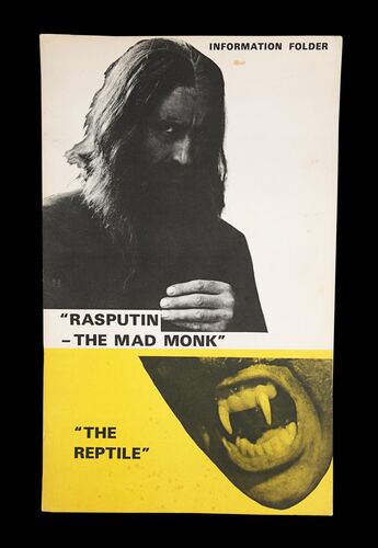 Lot #570 - RASPUTIN - THE MAD MONK (1966), THE REPTILE (1966) - Sir Christopher Lee's Personal Hammer Publicity Brochure (Autographed), 1966