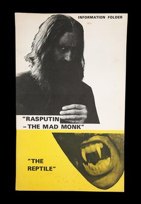 Lot #570 - RASPUTIN - THE MAD MONK (1966), THE REPTILE (1966) - Sir Christopher Lee's Personal Hammer Publicity Brochure (Autographed), 1966