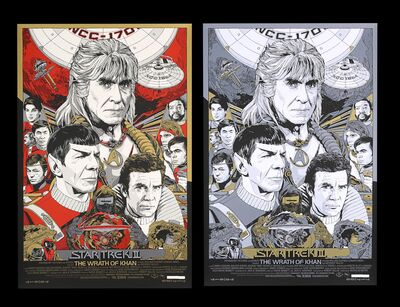 Lot #616 - STAR TREK II: THE WRATH OF KHAN (1982) - Signed and Numbered Limited Edition Regular and Variant Mondo Prints, 2012