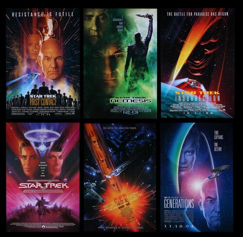 Lot #618 - STAR TREK: VARIOUS PRODUCTIONS (1989-2002) - Six US One-Sheets, 1989, 1991, 1994, 1996, 1998, 2002