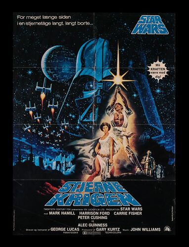 Lot #625 - STAR WARS: EP IV - A NEW HOPE (1977) - Charles Lippincott Collection: Danish One-Sheet, 1977