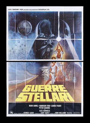 Lot #626 - STAR WARS: EP IV - A NEW HOPE (1977) - Charles Lippincott Collection: Italian Two-Panel (4-Fogli), 1977