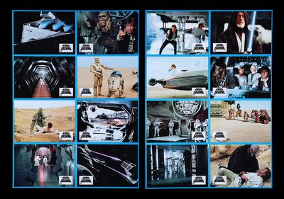 Lot #648 - STAR WARS: EP IV - A NEW HOPE (1977) - Two German Lobby Card Posters (Style A and B), 1980s