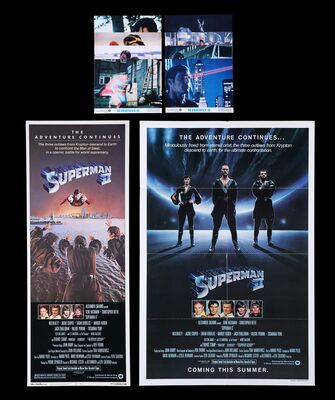 Lot #718 - SUPERMAN II (1980) - US One-Sheet (Teaser), US Insert and Complete Set of Eight Front of House Lobby Cards, 1980