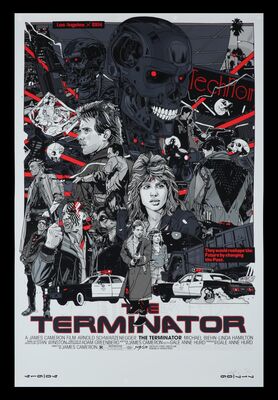 Lot #731 - THE TERMINATOR (1984) - Hand-signed and Numbered Limited Edition Variant Grey Matter Art Print, 2020