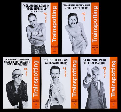 Lot #755 - TRAINSPOTTING (1996) - Five Character Posters
