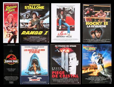 Lot #764 - VARIOUS PRODUCTIONS (1978 - 1993) - Collection of Eight French Action Movie Posters, 1978-1993