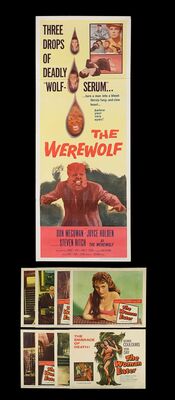 Lot #772 - THE WEREWOLF (1956), THE WOMAN EATER (1958) - US Insert and Lobby Card Set, 1956, 1958