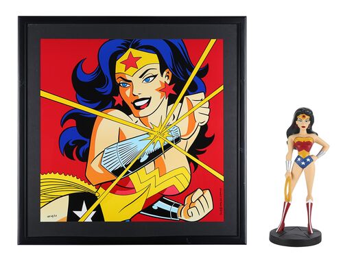 Lot #784 - WONDER WOMAN (1996) - Hand-Signed and Numbered Warner Bros. Limited Edition Artist Proof Lithograph with Limited Edition Maquette, 1996, 2000