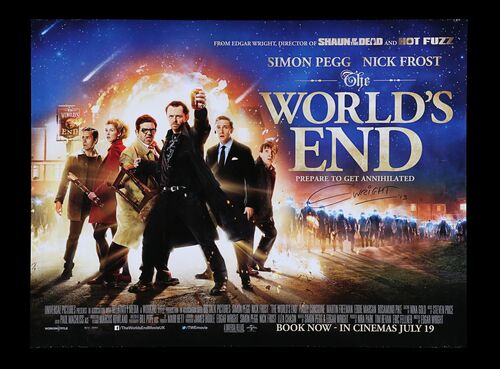 Lot #787 - THE WORLD'S END (2013) - UK Quad Autographed by Edgar Wright, 2013