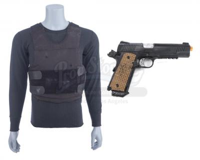 Lot # 17: Marvel's The Punisher (TV Series) - Frank Castle's Bulletproof Vest and Black Shirt with Stunt Pistol