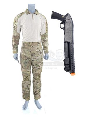 Lot # 111: Marvel's The Punisher (TV Series) - Frank Castle's Military Camos with Stunt Knife and Shotgun