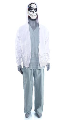 Lot # 214: Marvel's The Punisher (TV Series) - Billy Russo's Jigsaw Mask, Stunt Hospital Costume, and Taser