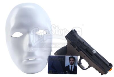 Lot # 250: Marvel's The Punisher (TV Series) - Billy Russo's Jigsaw Camera Test Mask, Stunt Handgun, and Anvil ID