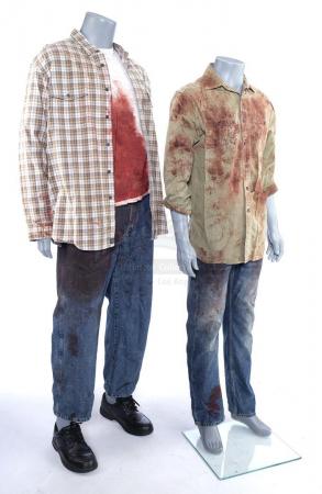 Lot # 49: Marvel's The Punisher (TV Series) - Lewis Wilson and O'Connor's Bloodied Fatal Confrontation Costumes - 2