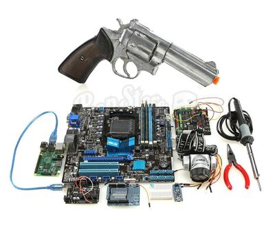 Lot # 89: Marvel's The Punisher (TV Series) - David 'Micro' Lieberman's Motherboard and Tools with Stunt Revolver