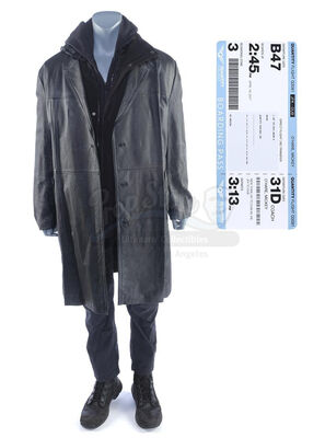 Lot # 95: Marvel's The Punisher (TV Series) - Frank Castle's Airport Costume with Mickey O'Hare's Boarding Pass
