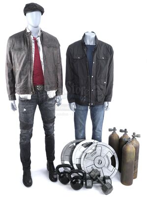 Lot # 163: Marvel's The Punisher (TV Series) - Frank Castle and Turk Barrett's Gym Fight Costumes and Accessories