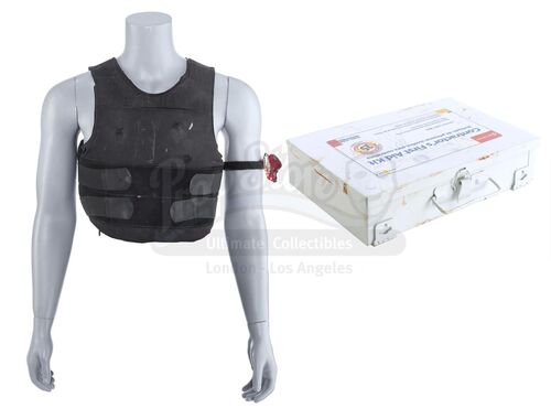 Lot # 268: Marvel's The Punisher (TV Series) - Frank Castle's Bullet-Riddled Vest and Bloodied First Aid Accessories