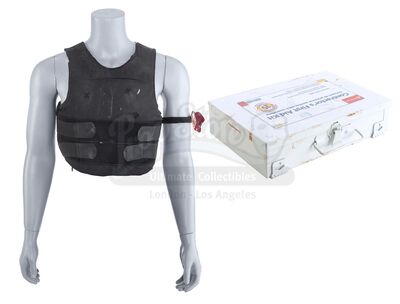 Lot # 268: Marvel's The Punisher (TV Series) - Frank Castle's Bullet-Riddled Vest and Bloodied First Aid Accessories