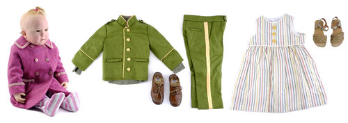 Lot # 46: Netflix's A Series of Unfortunate Events (TV Series) - Sunny's Stand-in Baby Doll with Uniform, Dress, and Traveling Outfit