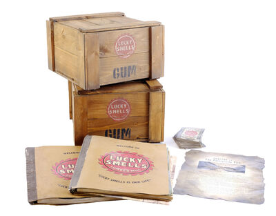 Lot # 65: Netflix's A Series of Unfortunate Events (TV Series) - Lucky Smells Employee Handbooks and Accessories with Gum Boxes