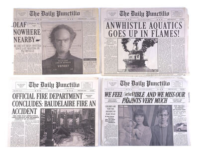 Lot # 89: Netflix's A Series of Unfortunate Events (TV Series) - Daily Punctilio Newspapers featuring OLAF NOWHERE NEARBY Headline