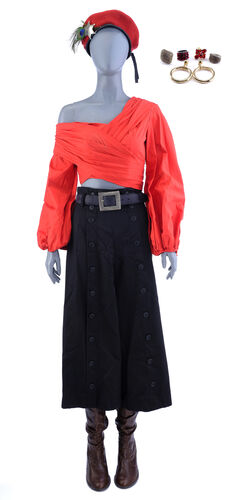 Lot # 106: Netflix's A Series of Unfortunate Events (TV Series) - Esme Squalor's Traveling to the Village of Fowl Devotees Costume