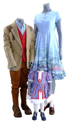 Lot # 115: Netflix's A Series of Unfortunate Events (TV Series) - The Baudelaires Village of Fowl Devotees Trial Costumes