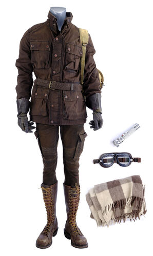 Lot # 119: Netflix's A Series of Unfortunate Events (TV Series) - Larry Your-Waiter's Stunt Motorcycle Costume and Accessories