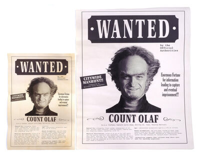 Lot # 154: Netflix's A Series of Unfortunate Events (TV Series) - Count Olaf's Wanted Posters