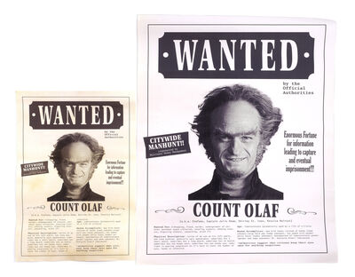 Lot # 160: Netflix's A Series of Unfortunate Events (TV Series) - Count Olaf's Wanted Posters