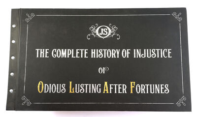 Lot # 194: Netflix's A Series of Unfortunate Events (TV Series) - The Complete History of Injustice or Odious Lusting After Fortunes (O.L.A.F.) Book with Count Olaf V.F.D. Tattoos