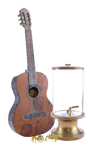 Lot # 222: Netflix's A Series of Unfortunate Events (TV Series) - Remote Island Cordial Dispenser, Sandy Guitar, and Beach Crabs