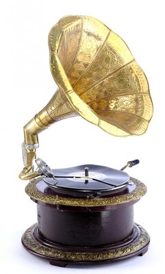 Lot # 226: Netflix's A Series of Unfortunate Events (TV Series) - Remote Island Gramophone with Aunt Josephine's Broken Record
