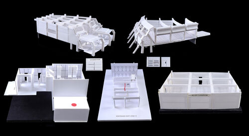 Lot # 26: Lost In Space (2018-2021) - Art Department Set Models: Resolute Control Room, Cafeteria, Cryogenics Room, Maintenance Shaft, Trash Room