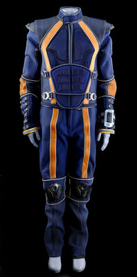 Lot # 32: Lost In Space (2018-2021) - Will Robinson Photo Double Spacesuit Under Layers and Wrist Communications Device