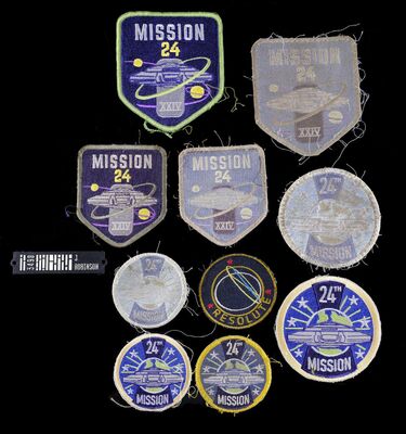 Lot # 49: Lost In Space (2018-2021) - John Robinson (Toby Stephens) Name Badge and Patches
