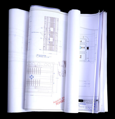 Lot # 76: Lost In Space (2018-2021) - Resolute Colony Spaceship's Corridors, B Deck Docking Area, and OGS Module Blueprints