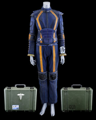 Lot # 93: Lost In Space (2018-2021) - Judy Robinson (Taylor Russell) Spacesuit Under Layers with Wrist Communications Device and Medical Cases