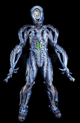 Lot # 10: Lost In Space (2018-2021) - Robot Alien (Brian Steele) Complete Costume with Electronic Helmet
