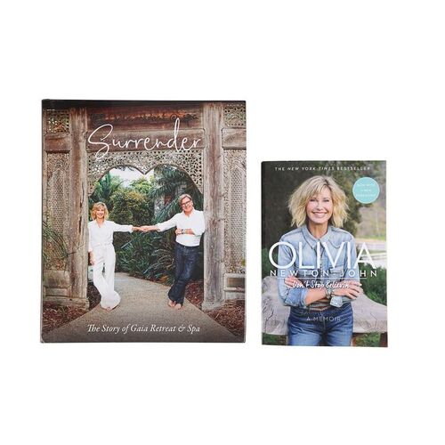 Lot # 36 - PERSONAL ITEMS - Dame Olivia Newton-John-autographed "Surrender" and "Don't Stop Believin" Books