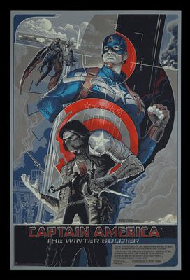 Lot #44 - CAPTAIN AMERICA: THE WINTER SOLDIER ((2014) - Signed and Hand-numbered Artist Proof Limited Edition Mondo Print by Rich Kelly, 2014
