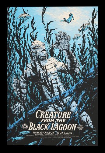 Lot #48 - CREATURE FROM THE BLACK LAGOON (1954) - Hand-Numbered Limited Edition Variant Mondo Print by Johnny Dombrowski, 2020