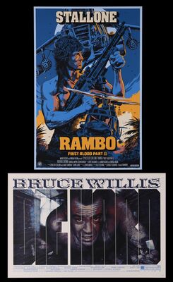 Lot #54 - DIE HARD (1988) AND RAMBO: FIRST BLOOD PART II (1985) - Two Hand-Numbered Limited Edition Hero Complex Gallery and Nautilus Art Prints by Krzysztof Domaradzki and Francesco Francavilla, 2017, 2020