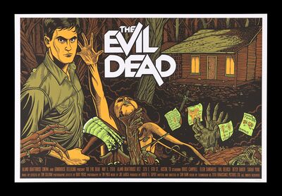 Lot #65 - THE EVIL DEAD (1981) - Hand-Numbered Limited Edition Alamo Drafthouse Print by Florian Bertmer, 2010