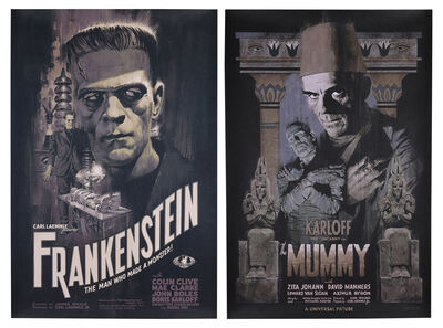 Lot #76 - FRANKENSTEIN (1931) AND THE MUMMY (1932) - Two Hand-Numbered Limited Edition Variant Prints by Paul Mann, 2020, 2021